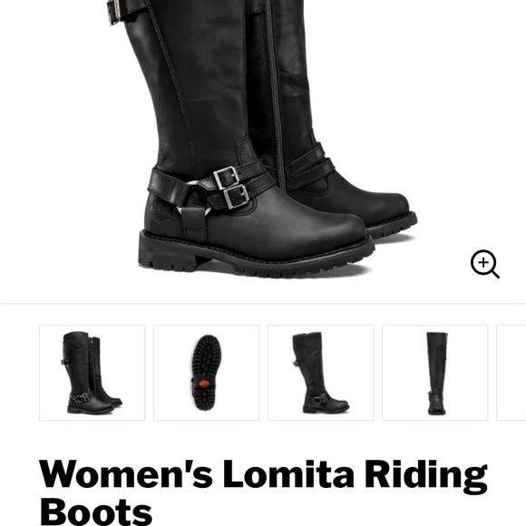 Ladies black leather zip up riding boots - Picture 7 of 7